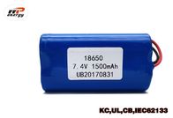 paquet rechargeable INR18650 de batterie d'ion de 7.4V 1500mAh Li avec l'approbation des CB PSE de l'UL kc